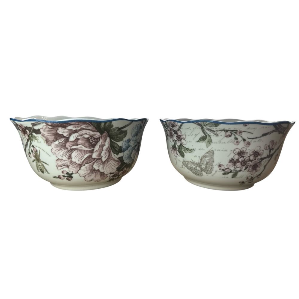 Verdi Aubais Fine China Porcelain Fine Rectangular Serving Plate with 2 Bowl Set - Picture 5 of 6